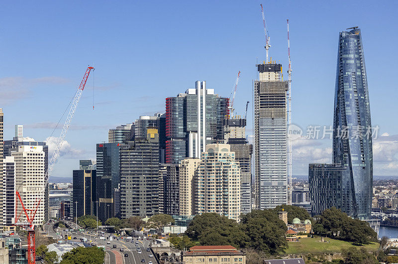 Barangaroo, Cahill Expy和悉尼周边郊区的鸟瞰图